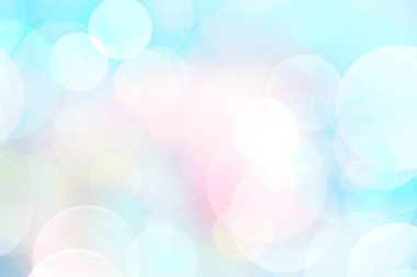 Mavi odaklı arka plan, yumuşak renkli bokeh, bahar arkaplanı, parlayan ışık dokusu, doğal soyut çizim.