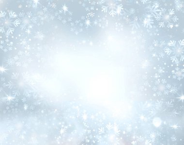 Mavi arka planda kar taneleri, Noel arkaplanı. Buz dokusu. Gri Mucize Bokeh. Noel arkaplanı.