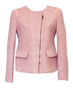 Beyaz izole pembe kadın ceket.