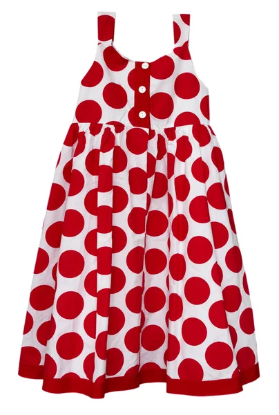 赤いドットのファッション幼児のドレス. — ストック写真