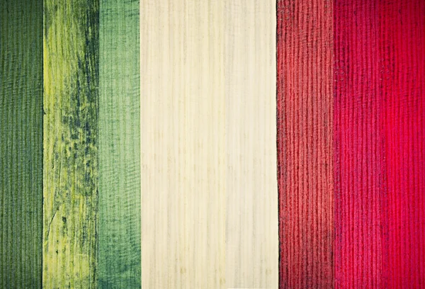 Italiană steag vintage background.Textura scândură din lemn . — Fotografie, imagine de stoc