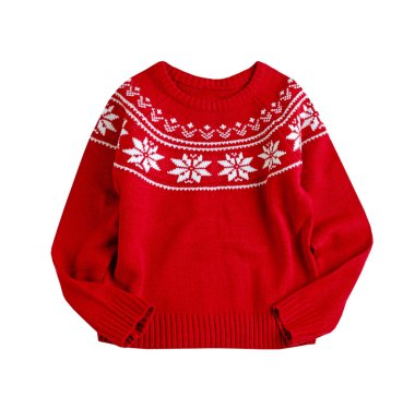 Kırmızı Noel kazağı izole. Tek nesne.