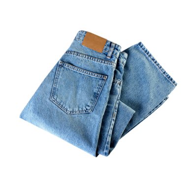 Katlanmış kot pantolon, kot pantolon, saç kesimi, hiç kimse. Moda giysileri..