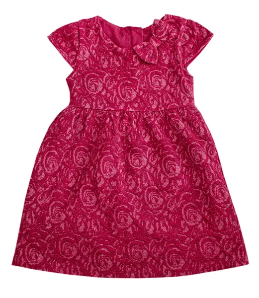 Vestido de niño rojo aislado en blanco . — Foto de Stock