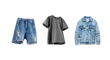 Erkek kot giysileri izole edilmiş. Erkek giysi koleksiyonu. Moda elbisesi..