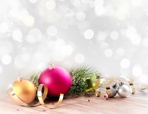 Christmas blur backgroubd with ball decoration. — Stock Photo, Image