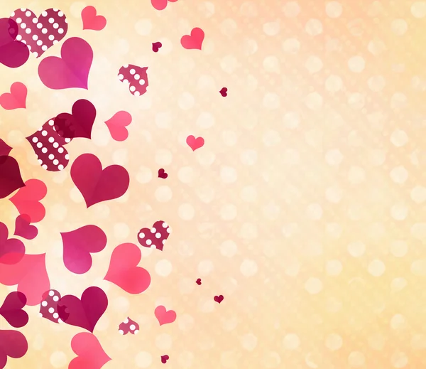 Valentinstag romantischen Background.polka dots Herzen Tapete. — Stockfoto