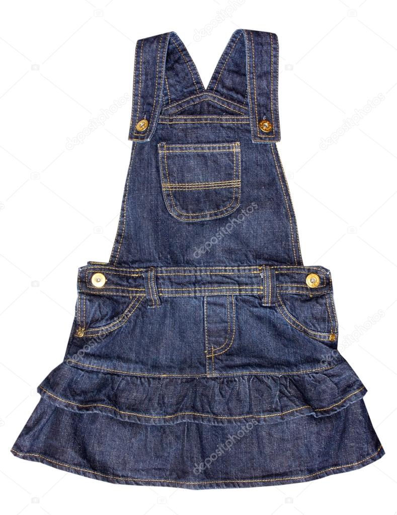 Jeans child's dress isolated.