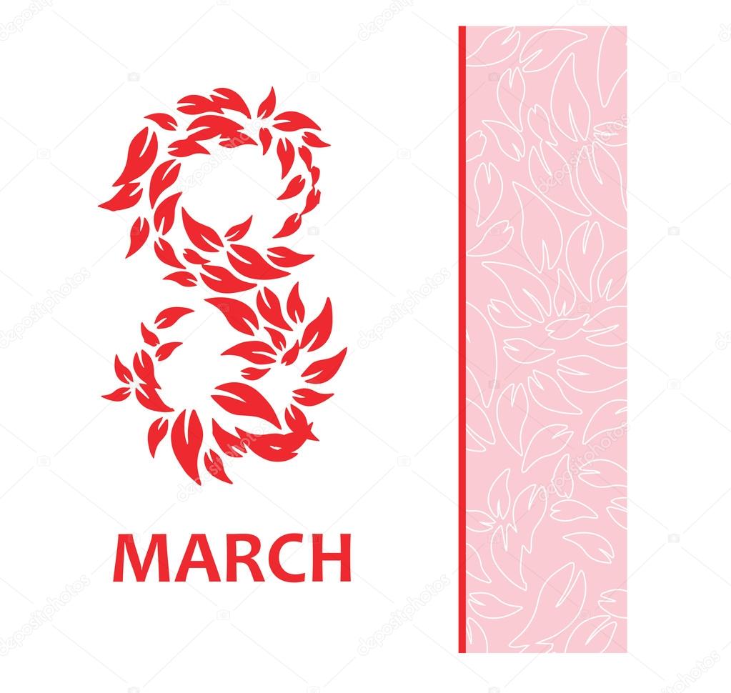 vector image Card for March 8