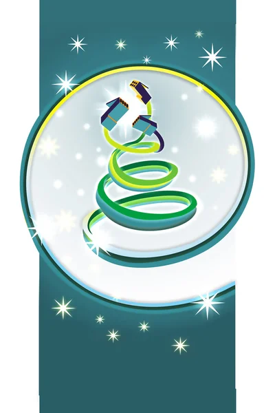 雪の結晶のワイヤー製クリスマス ツリー — ストック写真