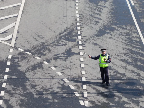 Policial regulador de tráfego, Moscou — Fotografia de Stock