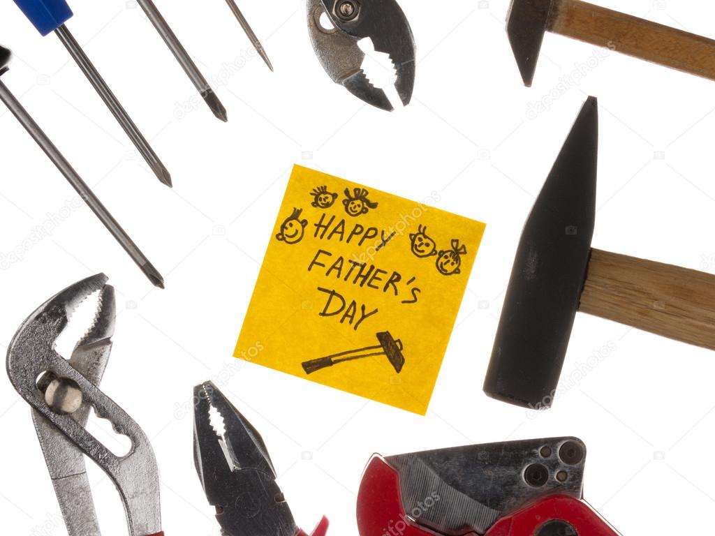 happy day father and tools