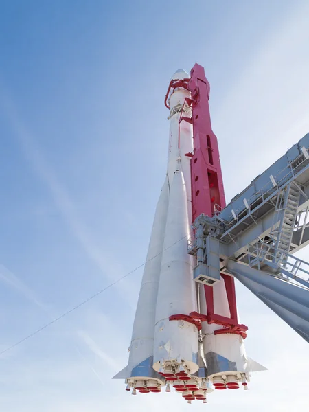 Space rocket Yuri Gagarin at the Exhibition Center, Moscow — Stock Photo, Image