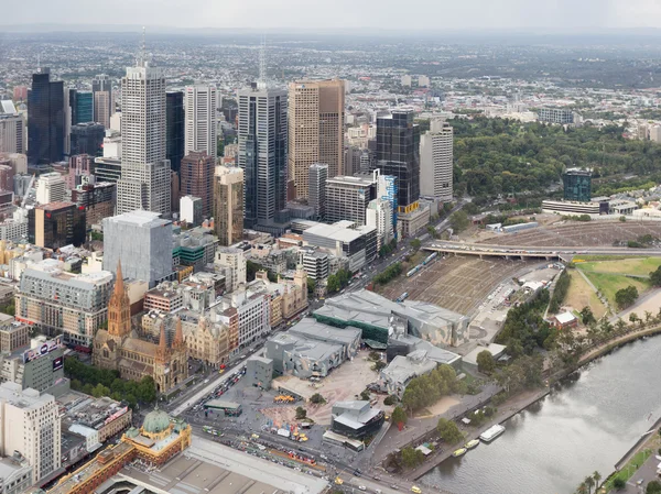 Melbournské město, nejvyšší pohled, Austrálie — Stock fotografie