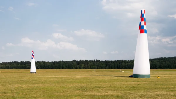 Inflatable cones on the airfield — Stock Photo, Image