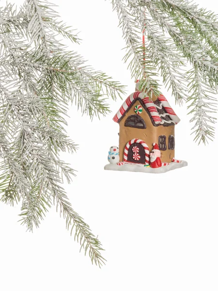 Peperkoek huis met de Kerstman — Stockfoto