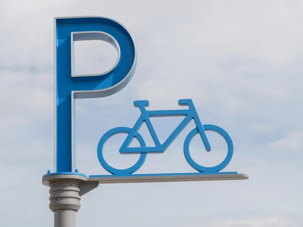 Sinal de estacionamento de bicicleta — Fotografia de Stock