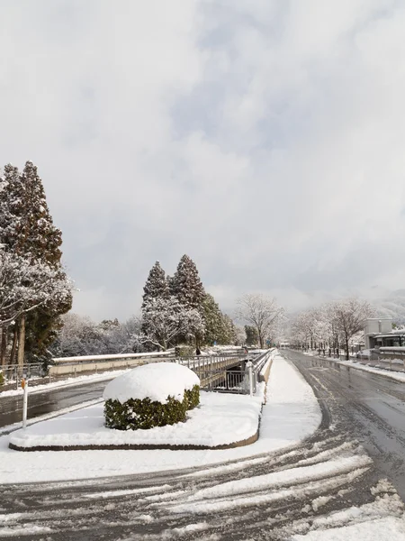 Snö på gatan — Stockfoto