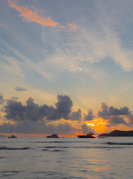 Ships at sunset — Stock Photo, Image