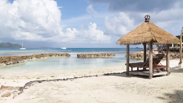 Bela paisagem marinha praia das Seychelles — Fotografia de Stock