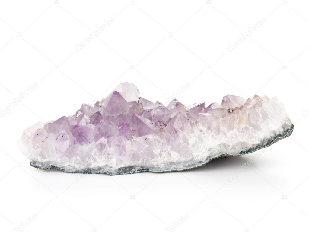 purple amethyst on a white background