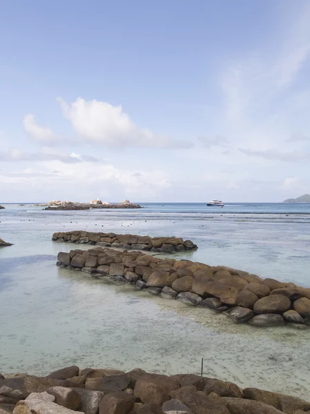 Paisagem marinha brilhante Seychelles — Fotografia de Stock