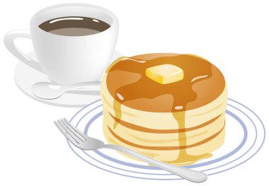 Sıcak kek ve sıcak kahvenin tabakta canlandırılması