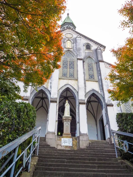 Oura kostel na podzim v Nagasaki, Japonsko — Stock fotografie