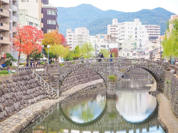 Megane-bashi (Spectacles Bridge), travel destination at Nagasaki — стоковое фото