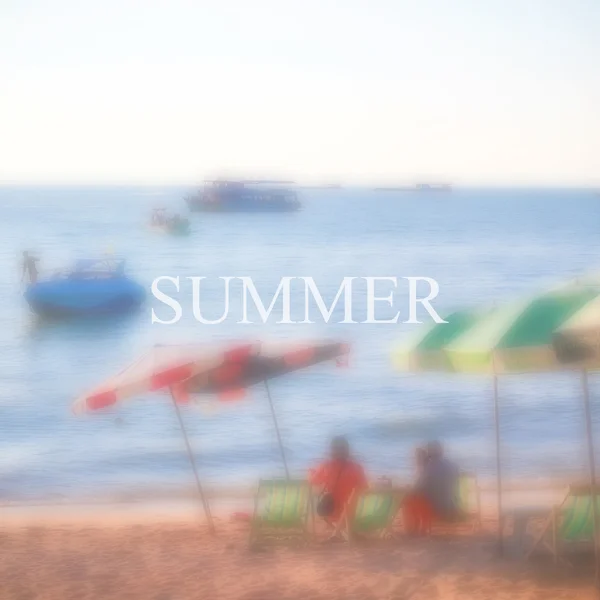 Abstract blur beach chairs on Pattaya beach — Stock Photo, Image