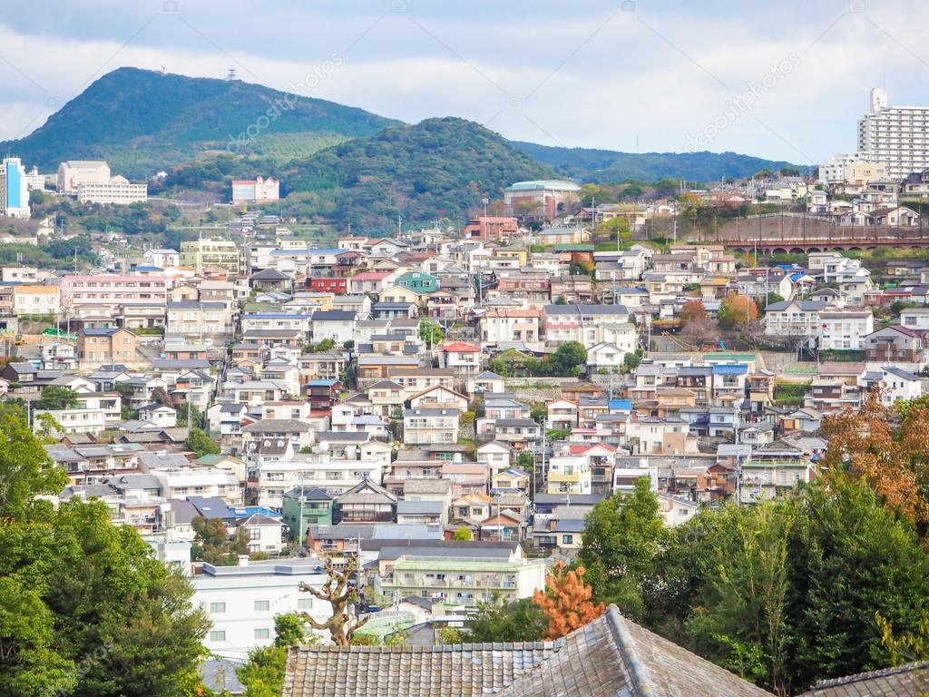 View of Nagasaki city from the  glover garden