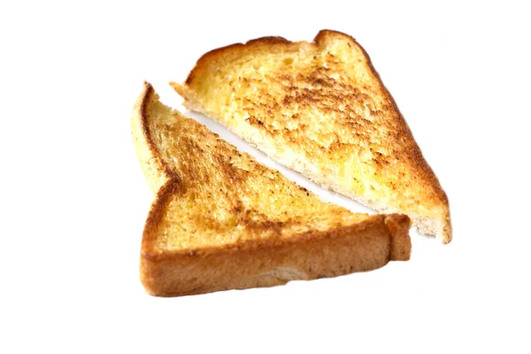 Toasted bread on white — Stock Photo, Image