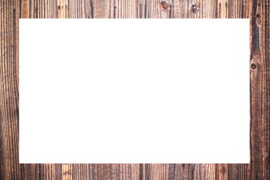 Retro ahşap çerçeve gri arka plan üzerinde