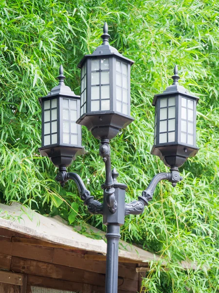 Vintage tarzı lamba bahçede — Stok fotoğraf