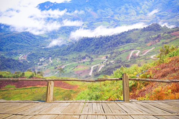 Bamboo terrass Visa punkt av Naturl bergen i Thailand — Stockfoto