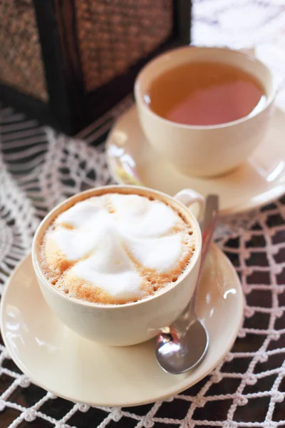 Cappucino de café quente — Fotografia de Stock