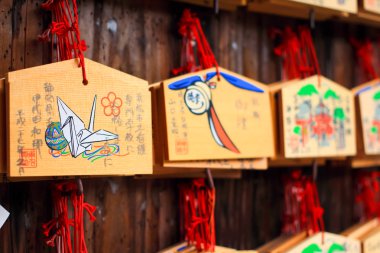 Ahşap oyuncu plaka Fushimi Inari tapınak (Ema)