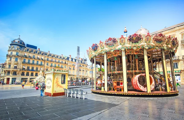 Arquitectura de Place de la Comedie, Montpellier, Francia Fotos de stock libres de derechos