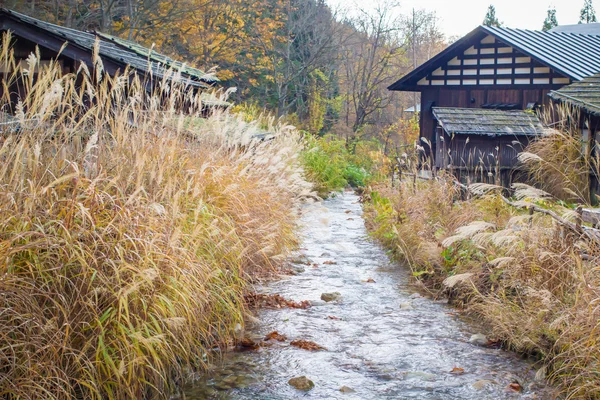 Natural view of a little canal and wooden house — Stock Photo, Image