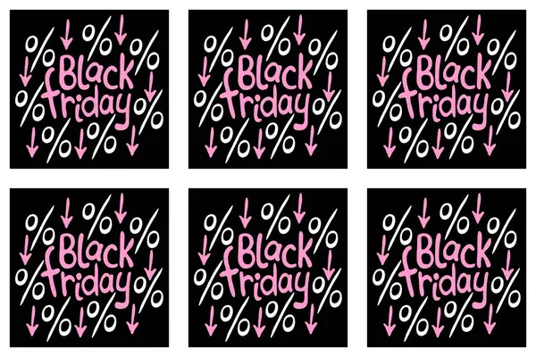 Padrão Sem Costura Vetorial Com Letras Black Friday Cartaz Desenhado — Vetor de Stock