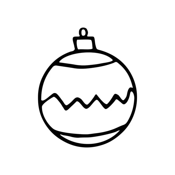 Vektor Jul Kontur Träd Boll Element Nyår Och Jul Design — Stock vektor