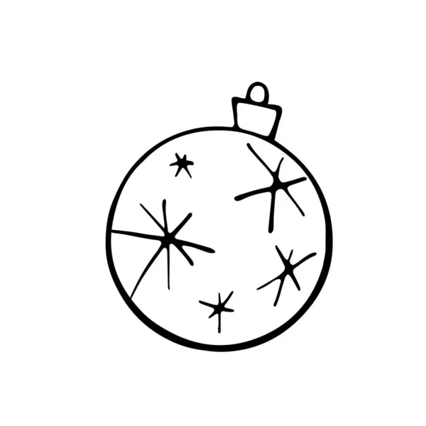 프로젝터 크리스마스 트리볼 Element New Year Xmas Design Doodle Style — 스톡 벡터