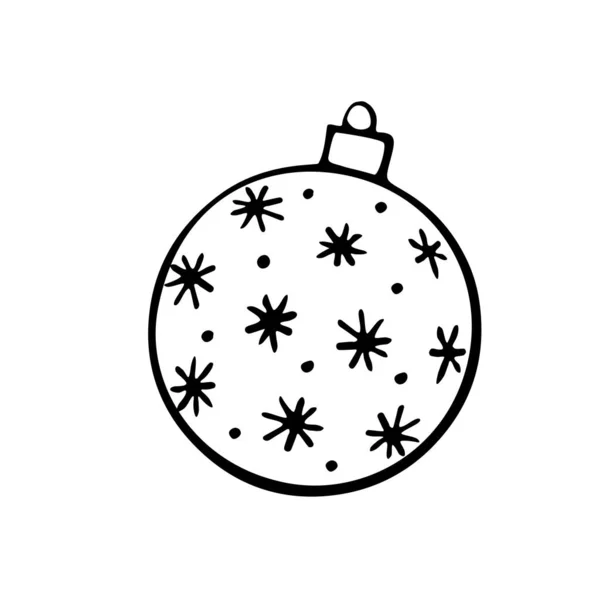 Bola Árbol Esquema Navidad Vectorial Elemento Año Nuevo Diseño Navidad — Vector de stock