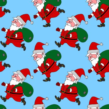 Noel Baba 'da kusursuz bir düzen var. Yeni yıl Xmas geçmişleri ve dokuları. Tebrik kartları, paket kâğıdı, ambalaj, çocuklar için tekstil, kumaş, parmak izi..