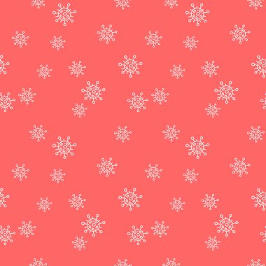 Moleküllerin kusursuz deseni, virüs hücreleri, bakteriler. Salgın, salgın covid-19. Karantina koronavirüsü konsepti, aşı. Taslak çizim biçimi izole edilmiş vektör el arkaplanı.