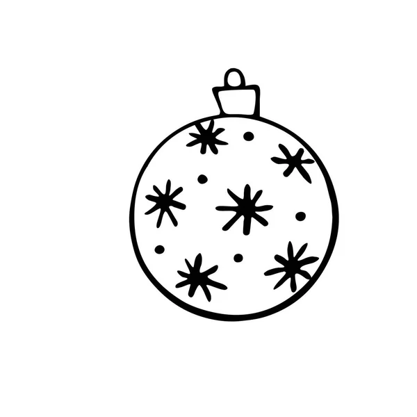 Bola Árbol Esquema Navidad Vectorial Elemento Año Nuevo Diseño Navidad — Archivo Imágenes Vectoriales