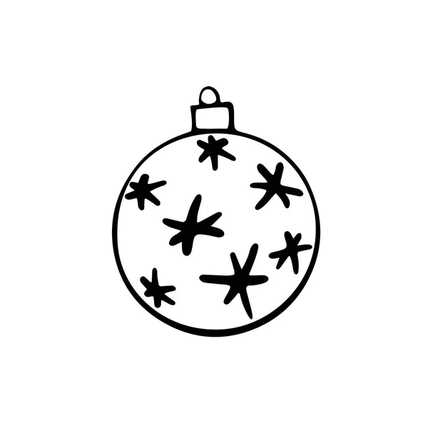 Bola Árbol Esquema Navidad Vectorial Elemento Año Nuevo Diseño Navidad — Vector de stock