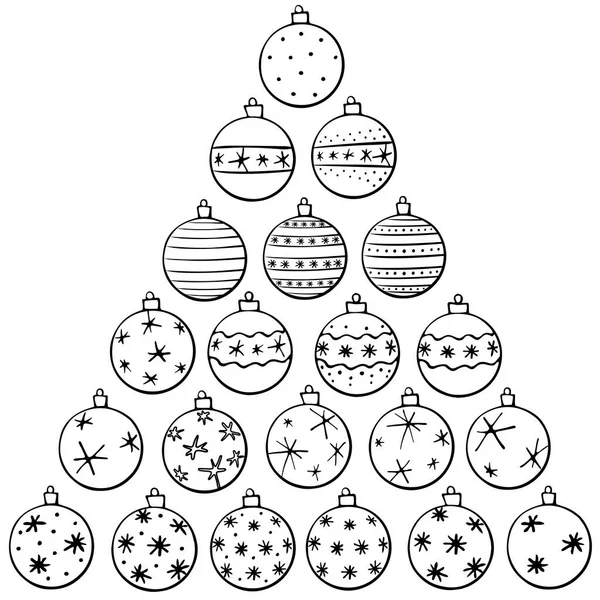 Triangolo Vettoriale Delle Palle Dell Albero Natale Anno Nuovo Illustrazione — Vettoriale Stock