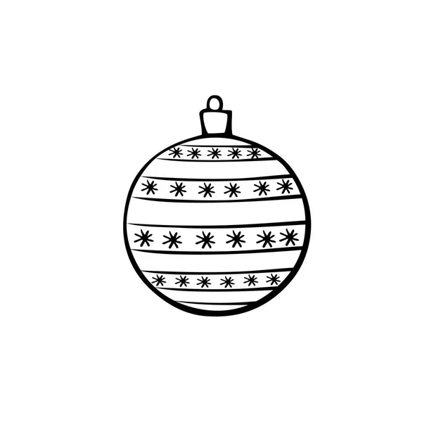 Palla Dell Albero Natale Vettoriale Elemento Capodanno Design Natalizio Stile — Vettoriale Stock