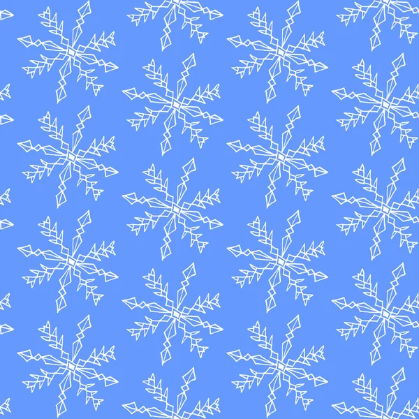 Winternahtloses Muster Aus Handgezeichneten Schneeflocken Doodle Stil Weihnachten Neujahr Hintergrund — Stockfoto